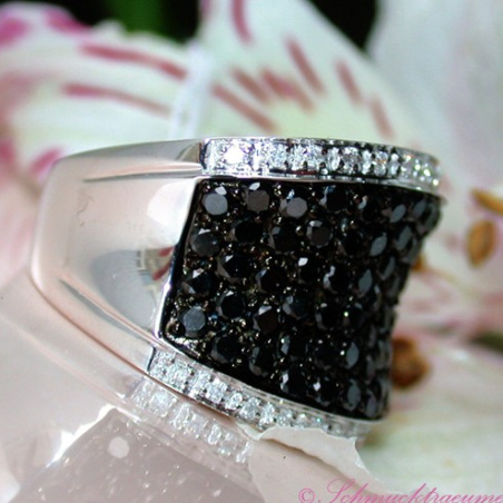  Brillanten & schwarze Diamanten Ring