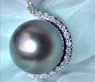 Edler Tahitiperle Ring mit Brillanten in Weißgold