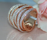 Huge Multi Row Diamond Ring in Rose gold 18k