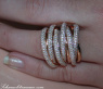 Huge Multi Row Diamond Ring in Rose gold 18k