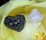 Feminine Black & White Diamond Heart Ring