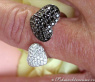 Feminine Black & White Diamond Heart Ring