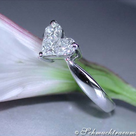 Delicate diamond heart ring
