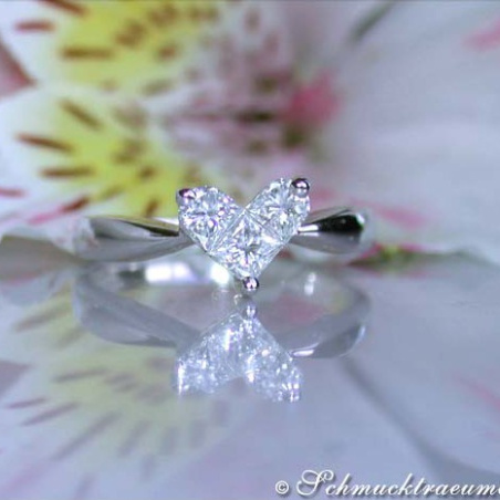 Delicate diamond heart ring