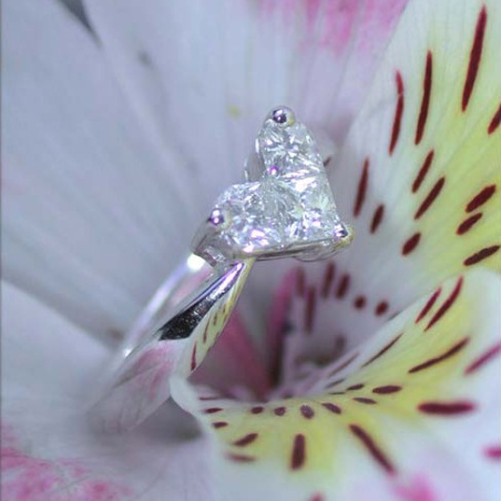 Delicate diamond heart ring