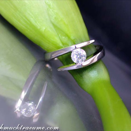 Timeless Diamond Solitaire Ring in White gold 18k