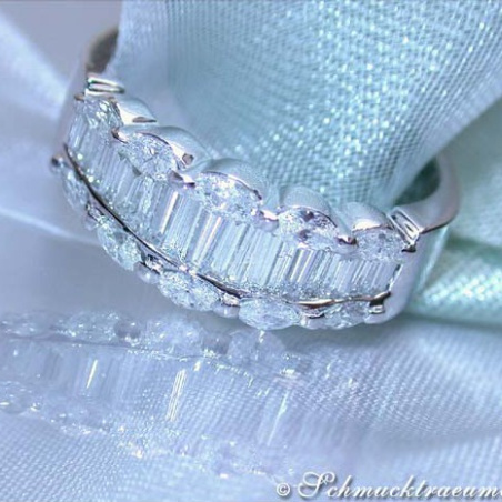 Elegant Marquise & Taper Cut Diamond Ring