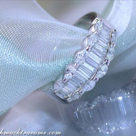 Elegant Marquise & Taper Cut Diamond Ring