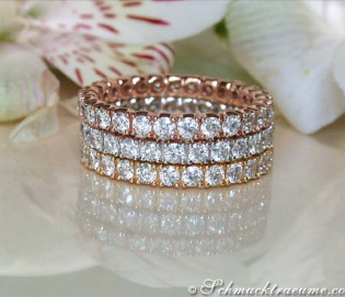 Three timeless diamonds eternity rings