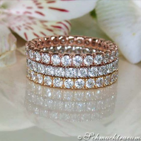 Three timeless diamonds eternity rings