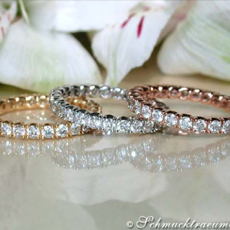 Three timeless diamonds eternity rings