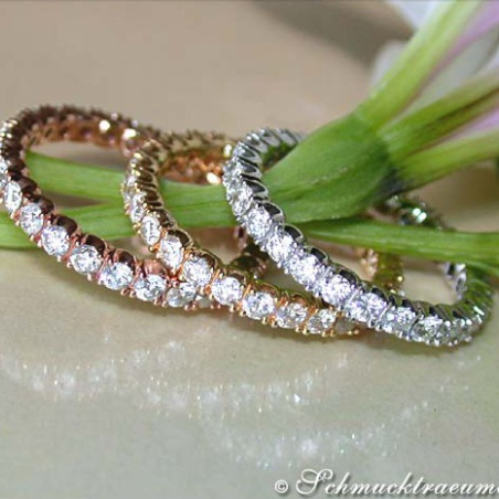 Three timeless diamonds eternity rings