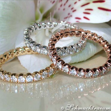 Three timeless diamonds eternity rings