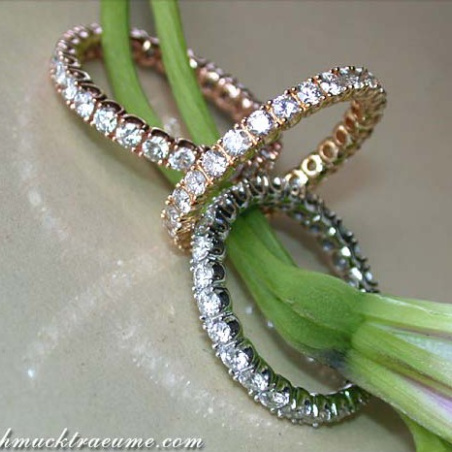 Three timeless diamonds eternity rings