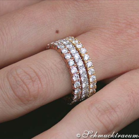 Three timeless diamonds eternity rings