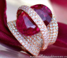 Oversized Rubellite Ring with Diamonds