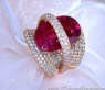 Oversized Rubellite Ring with Diamonds