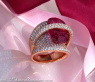Oversized Rubellite Ring with Diamonds