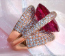 Oversized Rubellite Ring with Diamonds