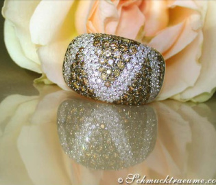 "Zig Zag" Brown and White Diamond Ring