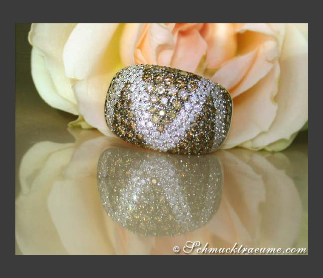 "Zig Zag" Brown and White Diamond Ring "Zig Zag" Brown and White Diamond Ring