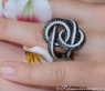 Entwined Black & White Diamond Ring