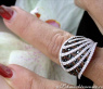 Interesting black and white diamond ring in white gold 18k