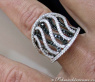 Unique Black & White Diamond "Wave" Ring