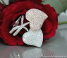 Exquisite Double Heart Diamond Ring in White & Rose Gold 18k