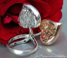 Exquisite Double Heart Diamond Ring in White & Rose Gold 18k