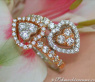 Exquisite Double Heart Diamond Ring