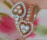 Exquisite Double Heart Diamond Ring