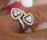 Exquisite Double Heart Diamond Ring