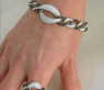 Elegant Black & White Diamond Link Style Ring