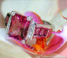 Glorious Pink Tourmaline Ring with Diamonds