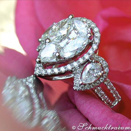 Unique Diamond Pear Ring