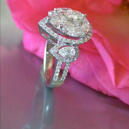Unique Diamond Pear Ring