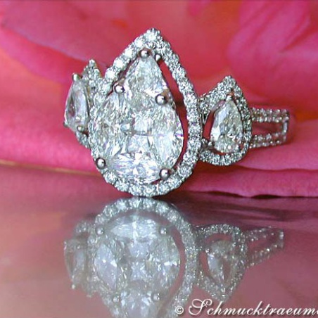 Unique Diamond Pear Ring