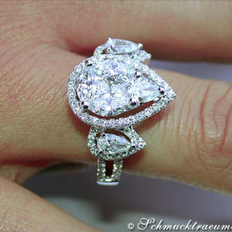 Unique Diamond Pear Ring
