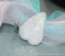 Unusual Diamond Heart Ring in White gold 18k