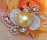 Magnificent Golden Southsea Pearl Ring with Diamonds