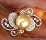 Magnificent Golden Southsea Pearl Ring with Diamonds