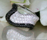 Tremendous Black & White Diamond "Wave" Ring