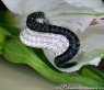 Tremendous Black & White Diamond "Wave" Ring