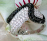 Tremendous Black & White Diamond "Wave" Ring