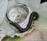 Tremendous Black & White Diamond "Wave" Ring