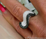 Tremendous Black & White Diamond "Wave" Ring