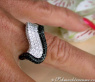 Tremendous Black & White Diamond "Wave" Ring