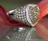 Pretty Heart Ring with Natural Brown & White Diamonds