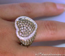 Pretty Heart Ring with Natural Brown & White Diamonds